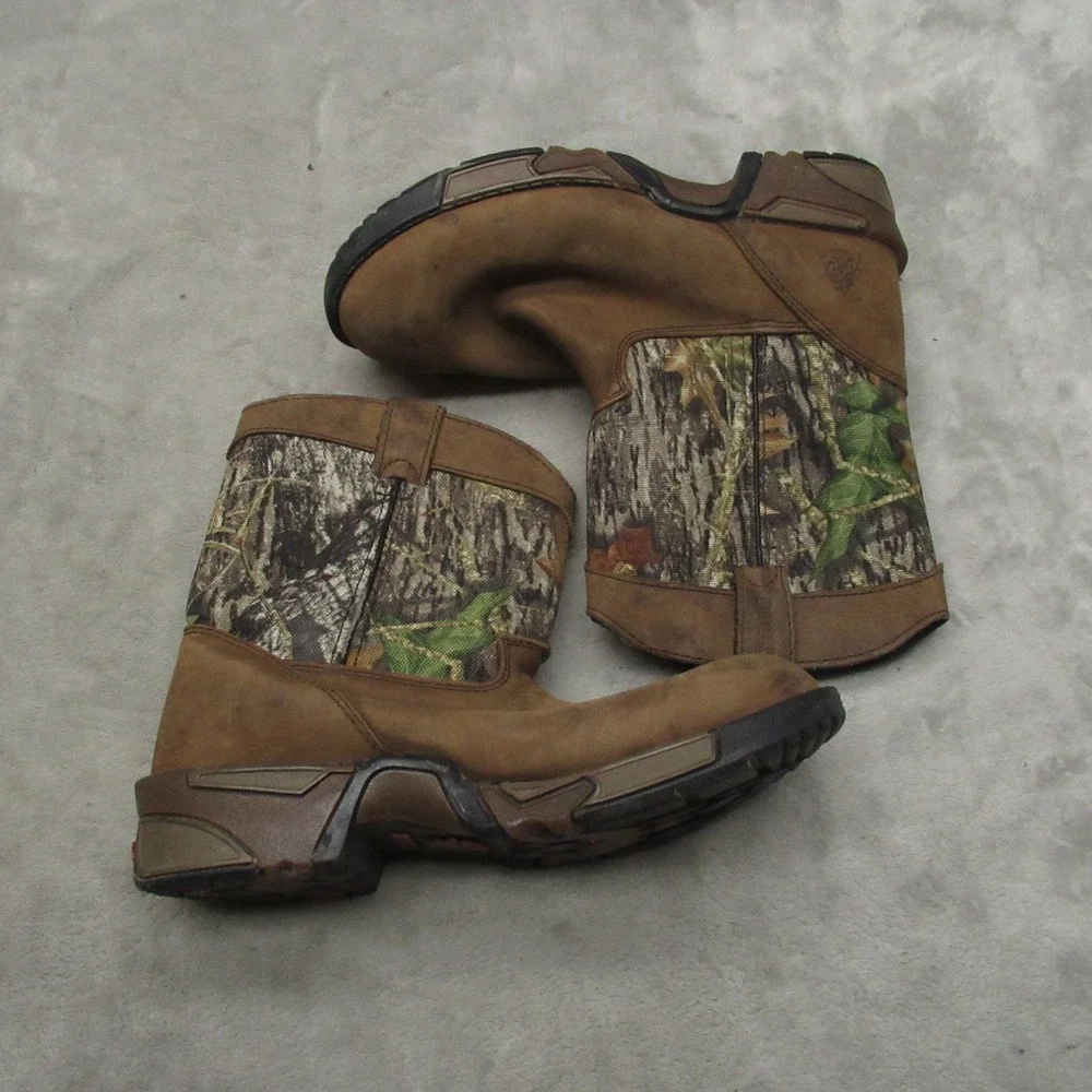Rocky Kids 3M Boots Brown Camo Leather Wellington Water Resistant Waterfowl Hunt